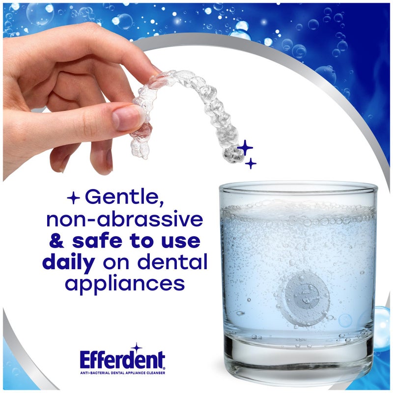 Efferdent Denture Cleaner Tablets â€“ Deep Clean Brightening for Dental Appliances, Aligners, Mouth Guard, and Retainer Cleaner Tablets, Complete Clean, 126 Count - Image 5