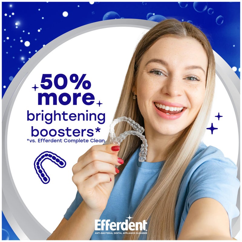 Efferdent Denture Cleaner Tablets â€“ Deep Clean Brightening for Dental Appliances, Aligners, Mouth Guard, and Retainer Cleaner Tablets, Complete Clean, 126 Count - Image 2