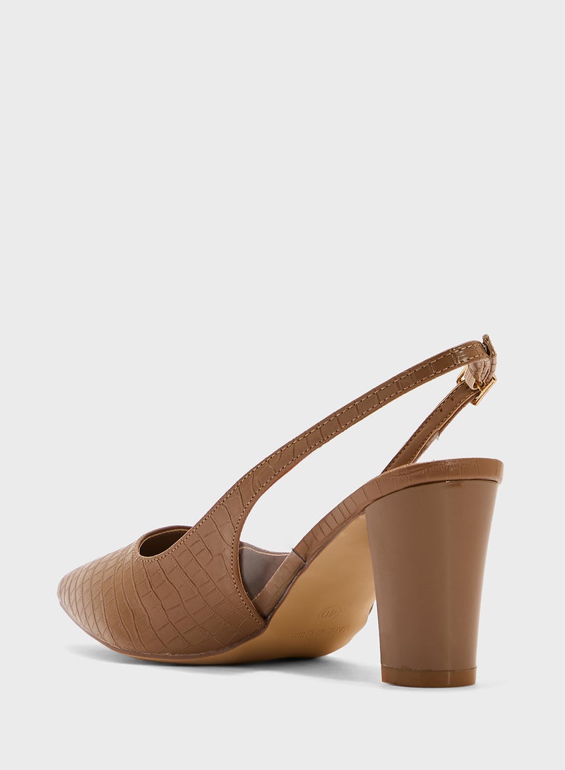 ELLA Croc Effect Sling Back Pump  - Image 3