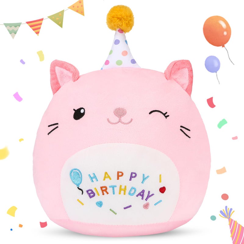 ABEARCAR Cute Cat Plush Birthday Gifts for Girls Soft Cat Plushies Toy Pink Pillow Cat Stuffed Animals Gift for Girlfriend Kids Birthday 8 Cat Stuffed Small Cat Plush - Image 2