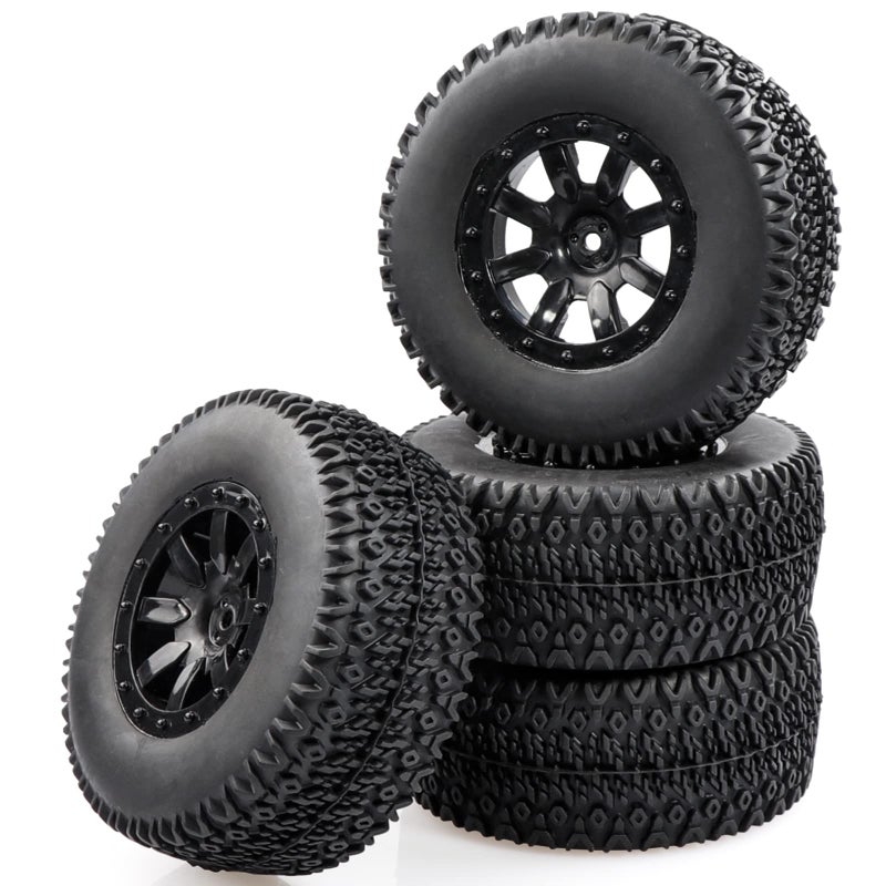 Aimrock 110 Glued 12mm Hex Short Course SC Trucks Wheels and Tires Combo OD 43 for Slash 2WD 4WD Blackout Losi Tenacity OffRoad Car Set of 4 - Image 3