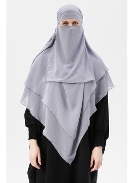 Ready Practical Chiffon Three Layer Veiled Triangle Hajj Umrah Shawl Soufflé Hijab Nikap