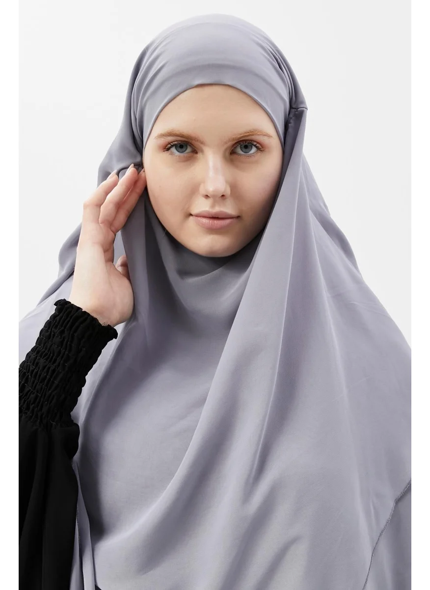Altobeh Ready Practical Chiffon Three Layer Veiled Triangle Hajj Umrah Shawl Soufflé Hijab Nikap