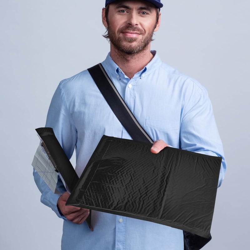 Henoyso 30 Pcs Extra Large Bubble Mailers 14 x 19 Inches Resealable Padded Envelopes Waterproof Shipping Bags Poly Padded Mailers Bulk for Mailing Packaging Small Business(Black) - Image 5