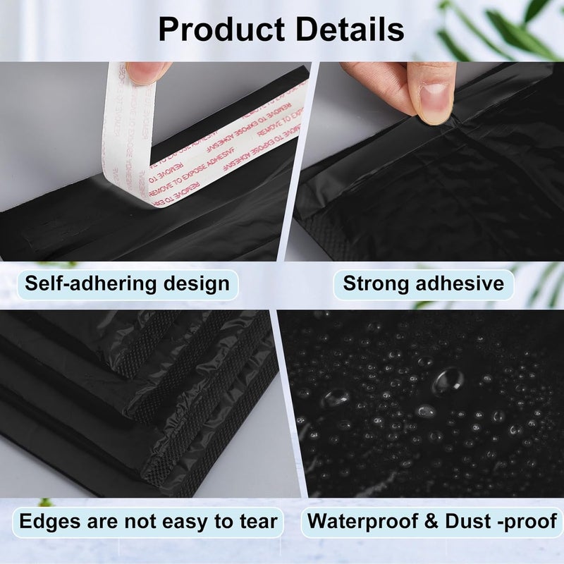 Henoyso 30 Pcs Extra Large Bubble Mailers 14 x 19 Inches Resealable Padded Envelopes Waterproof Shipping Bags Poly Padded Mailers Bulk for Mailing Packaging Small Business(Black) - Image 3