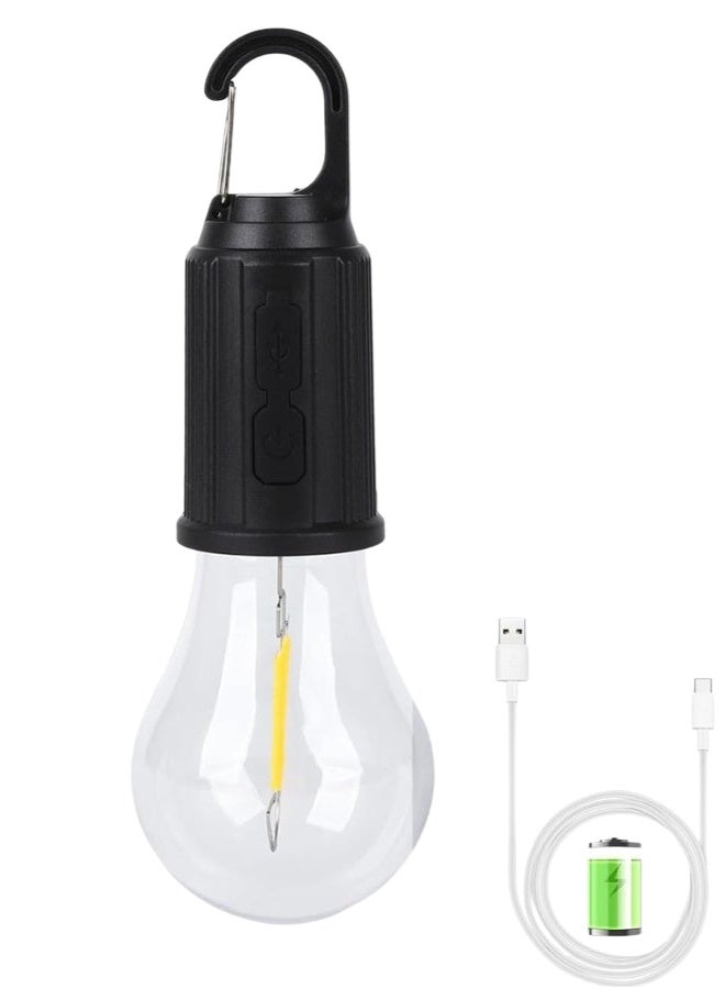 مصباح تخييم محمول موفر للطاقة - مصباح يدوي LED مزود بشحن USB، وإضاءة متعددة الأوضاع، ومقاوم للماء، وتصميم قابل للتعليق للتخييم والمشي لمسافات طويلة والاستخدام في الفناء الخلفي وحالات الطوارئ - مع 3 أوضاع إضاءة - Image 1