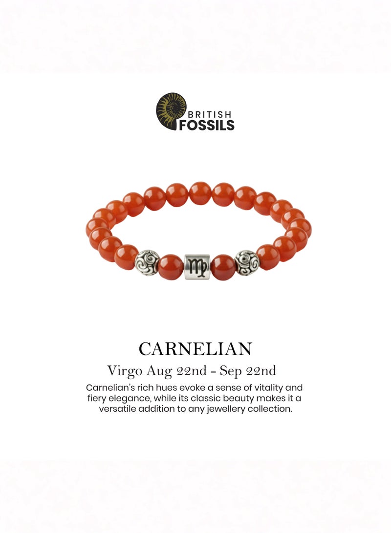 British Fossils Zodiac Bracelet Virgo - Carnelian - Image 4