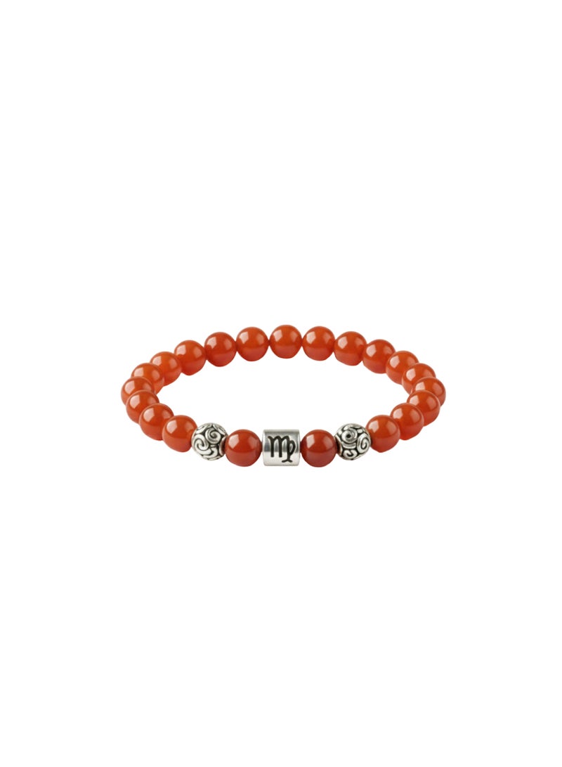 British Fossils Zodiac Bracelet Virgo - Carnelian - Image 1