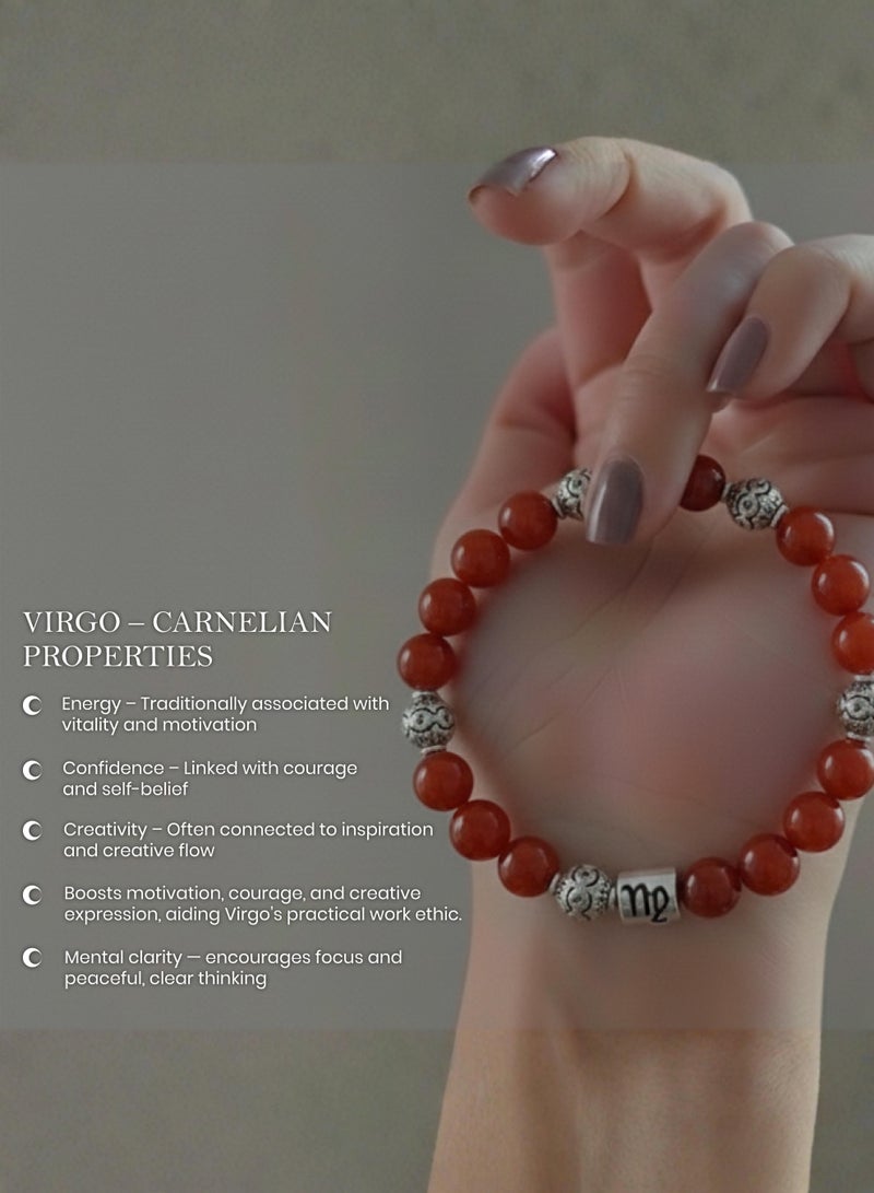 British Fossils Zodiac Bracelet Virgo - Carnelian - Image 5