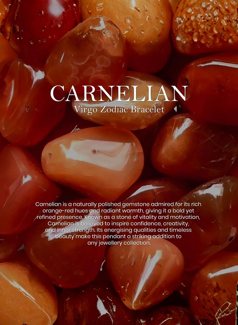 British Fossils Zodiac Bracelet Virgo - Carnelian - Image 2