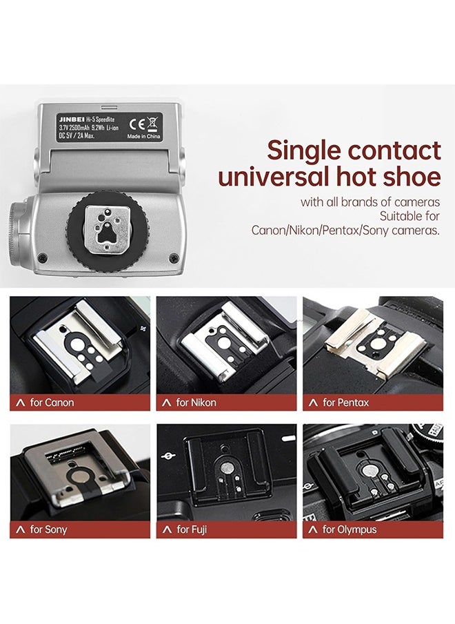 Jinbei - JINBEI Hi-5 Retro Camera Flashes GN16 6000K±200K Built-in 2500mAh Lithium-ion Battery with S1/S2 Photo-Sensitive Modes for Sony for Canon for Nikon for Fuji for Olympus Hot Shoe Cameras - Image 1