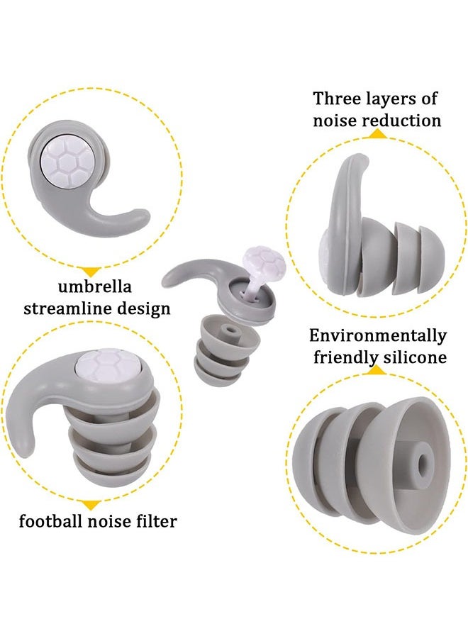 Kinmed Ear Plugs for Sleeping Noise Reduction, Reusable Ear Plugs for Sleeping Swimming, Kids & Adult Hearing Protection for Noise Canceling Ear Plug for Rest, Music, Parties, Festivals (1 Pair Grey)  - Image 3