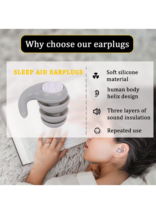 Kinmed Ear Plugs for Sleeping Noise Reduction, Reusable Ear Plugs for Sleeping Swimming, Kids & Adult Hearing Protection for Noise Canceling Ear Plug for Rest, Music, Parties, Festivals (1 Pair Grey)  - Image 5