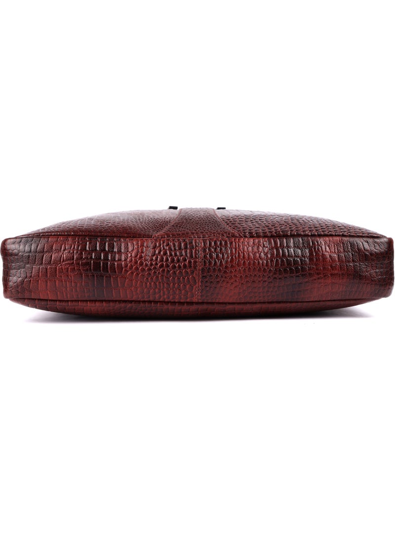 LAVERI LEATHER - LAVERI® Genuine Leather Office Bag for Men, 15.6 Inch Laptop Bag, CrossBody Messenger Bag Adjustable Strap, Multiple Compartments, VIP Quality, 1 Year Warranty #2816 (BrownCroco VIP) - Image 1