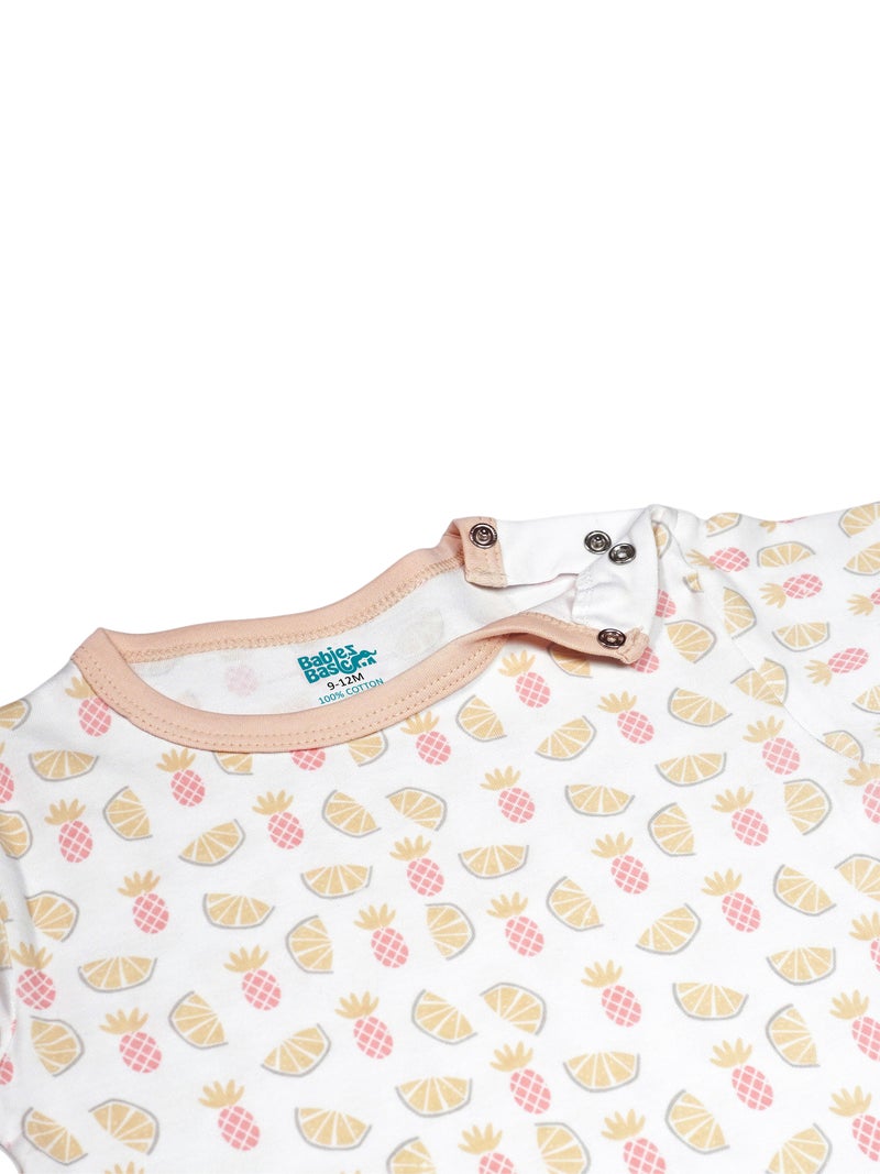 بابيز_بيسك بيبيز بيسك مجموعة هدايا مكونة من 5 قطع قطنية 100٪ للجنسين تشمل السالوبيت ، والرمبر ، والقفازات ، والقبعة ، والبيجامة/البذلة. - Image 5