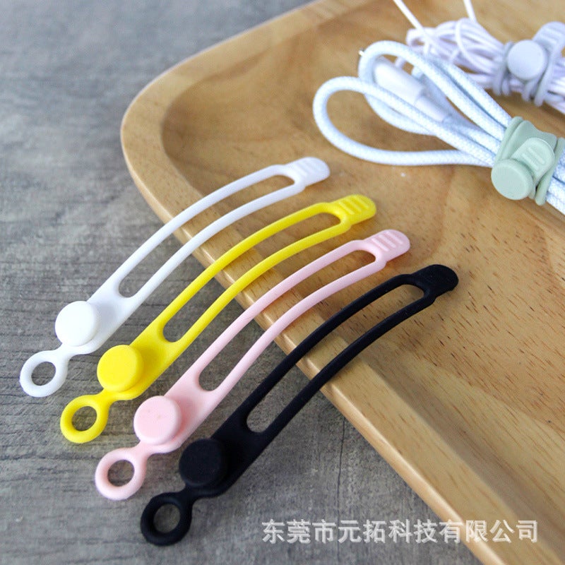 Data Cable Storage Organizer Winding Wire Tie Wire Harness Tie Belt Household Finishing Lanyard Silicone Cable Tie - Image 3