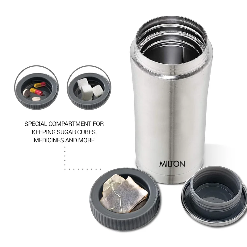 Milton Milton Optima 420 Thermosteel Hot and Cold Flask, 420ml, Steel