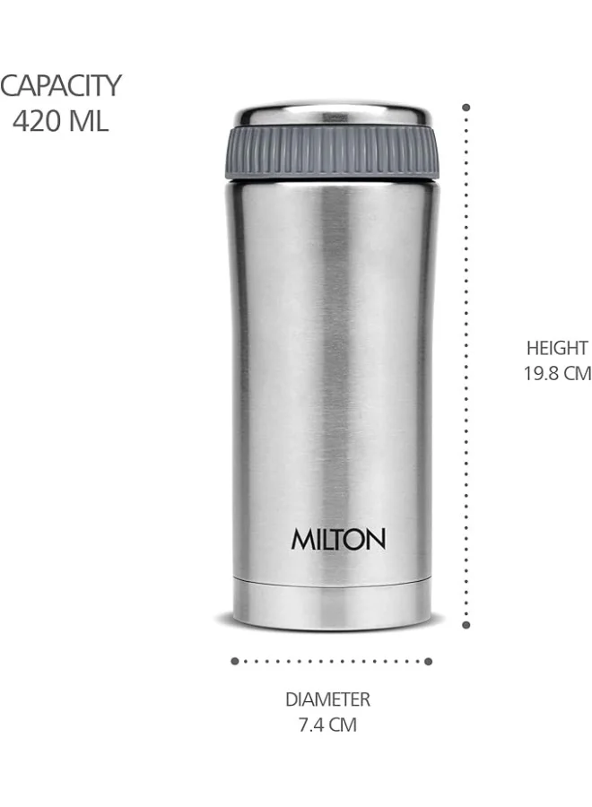 Milton Milton Optima 420 Thermosteel Hot and Cold Flask, 420ml, Steel