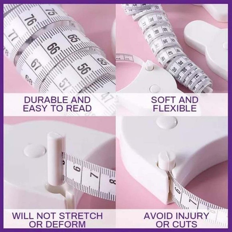 klarako Automatic Telescopic Tape MeasureSelfTightening Measure Tape,SelfTightening Body Measuring Ruler,Easy Stretch Durable Measuring Tape for Waist, Hip, Bust, Arms (2pcs White) - Image 5