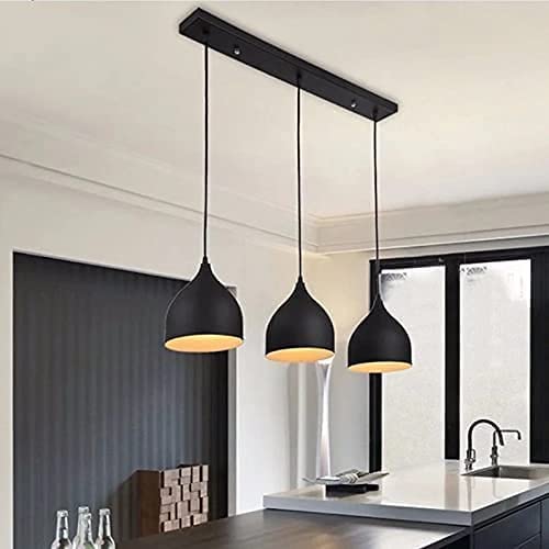 kinis Black Apple Design Linear Cluster Pendant Light/Cluster Hanging Light/Cluster Ceiling Light/Three Pendant Lamp to Décor Home/Living Room/Bedroom/Office/Dining/Cafe/Restaurants (Without Bulb) - Image 5