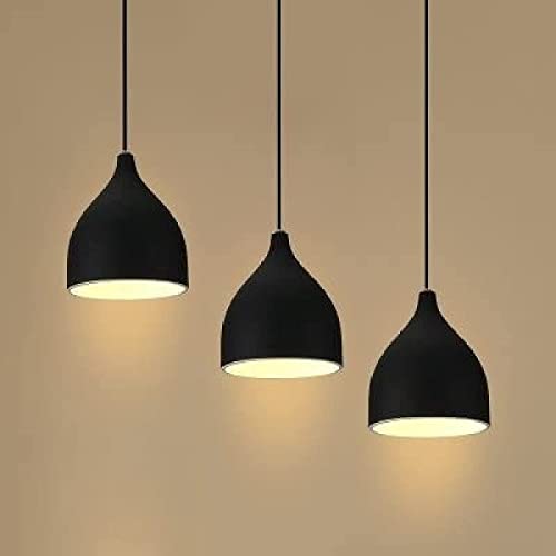 kinis Black Apple Design Linear Cluster Pendant Light/Cluster Hanging Light/Cluster Ceiling Light/Three Pendant Lamp to Décor Home/Living Room/Bedroom/Office/Dining/Cafe/Restaurants (Without Bulb) - Image 3