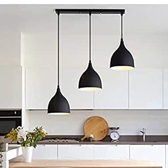 kinis Black Apple Design Linear Cluster Pendant Light/Cluster Hanging Light/Cluster Ceiling Light/Three Pendant Lamp to Décor Home/Living Room/Bedroom/Office/Dining/Cafe/Restaurants (Without Bulb) - Image 2