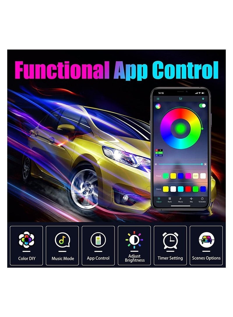 Car Led Strip Lights, 16 Million Colors Rgb Interior with Music Mode, App Control and Timer Setting Ambient Lighting Kit, Scenes Optiongs Color Diy Fits All Cars - Image 5