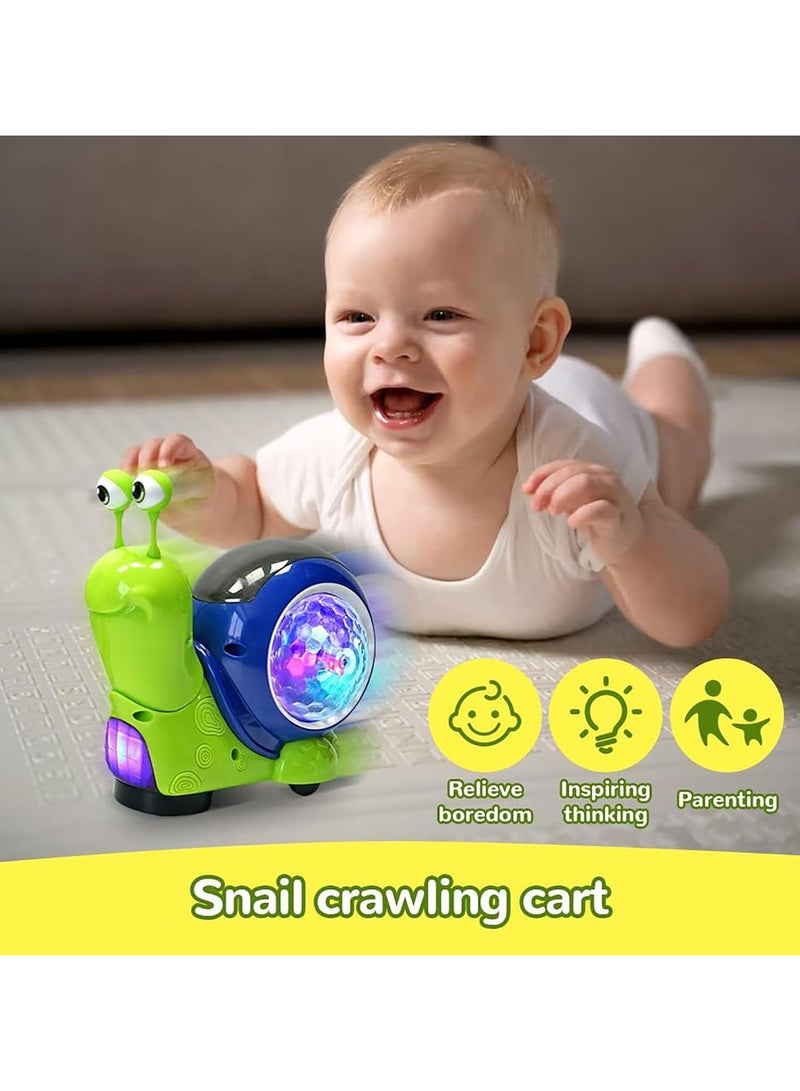 general Luminous snail toys, electric snail toys for babies and toddlers Cute animatronic animals crawling, playing music, music crawling snail toys Interactive sensory toys for home use - Image 2