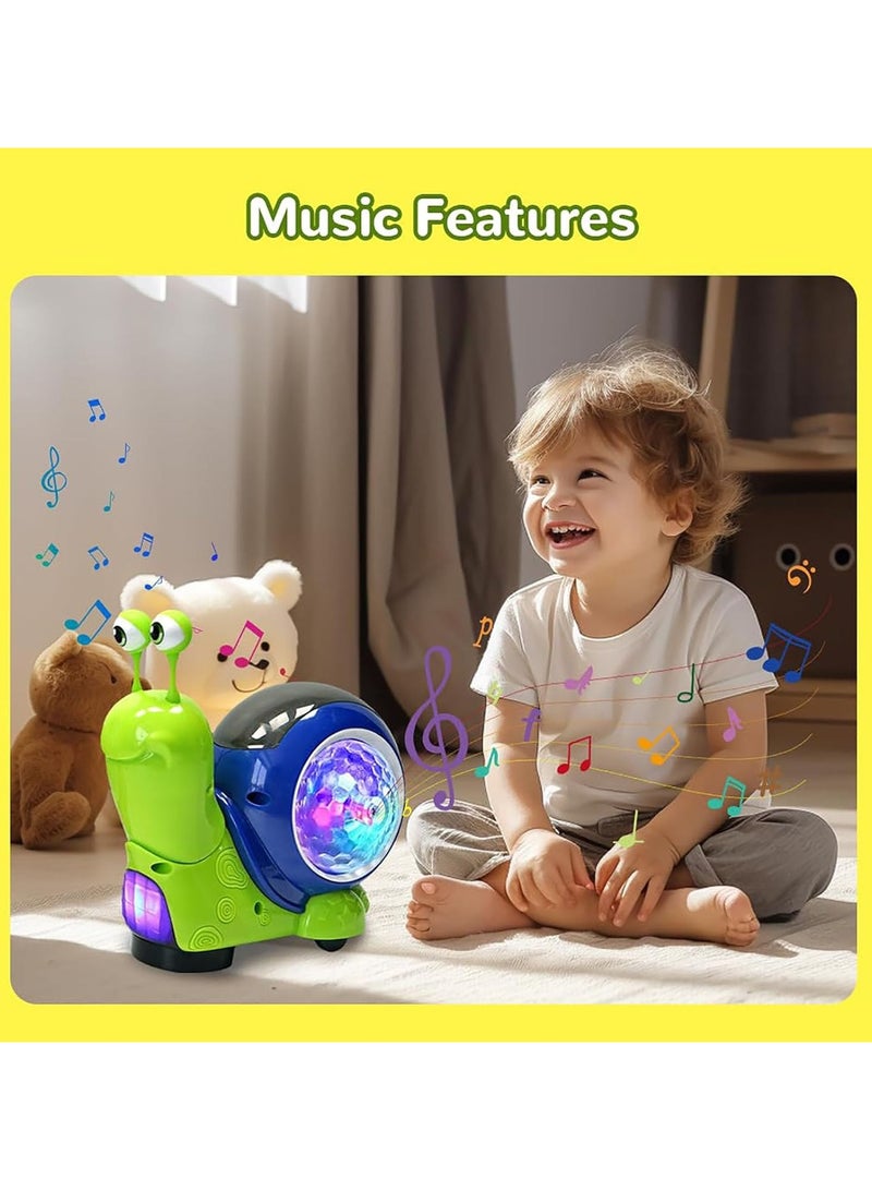 general Luminous snail toys, electric snail toys for babies and toddlers Cute animatronic animals crawling, playing music, music crawling snail toys Interactive sensory toys for home use - Image 4