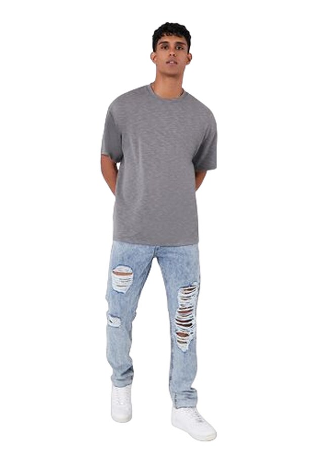 FOREVER 21 جينز متهالك معاد تدويره  - Image 1