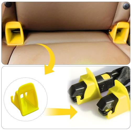 JHKLS ISOFIX Interface Belt Latch Guide, 2 Pcs Car Seat ISOFIX Interface Buckle Fixed Guide Groove Car Seat Bracket Connector, Yellow - Image 3