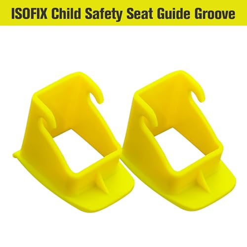 JHKLS ISOFIX Interface Belt Latch Guide, 2 Pcs Car Seat ISOFIX Interface Buckle Fixed Guide Groove Car Seat Bracket Connector, Yellow - Image 2