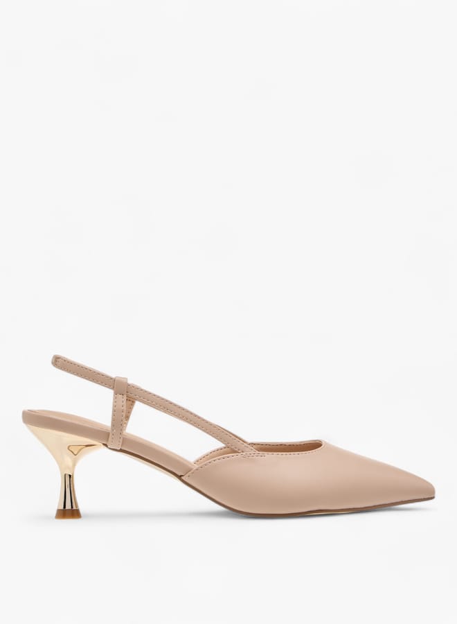 Flora Bella By Shoexpress Womens Solid Slingback Slip-On Shoes With Stiletto Heels  - Image 3