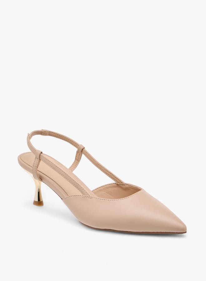 Flora Bella By Shoexpress Womens Solid Slingback Slip-On Shoes With Stiletto Heels  - Image 1
