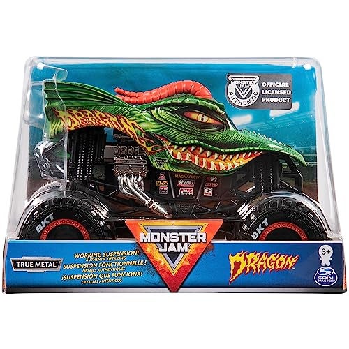 Monster Jam, Official Dragon Monster Truck, Die-Cast Vehicle, 1:24 Scale - Image 1