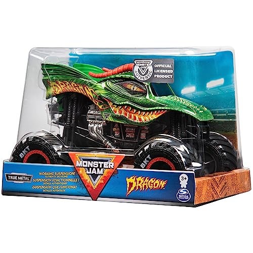 Monster Jam, Official Dragon Monster Truck, Die-Cast Vehicle, 1:24 Scale - Image 4