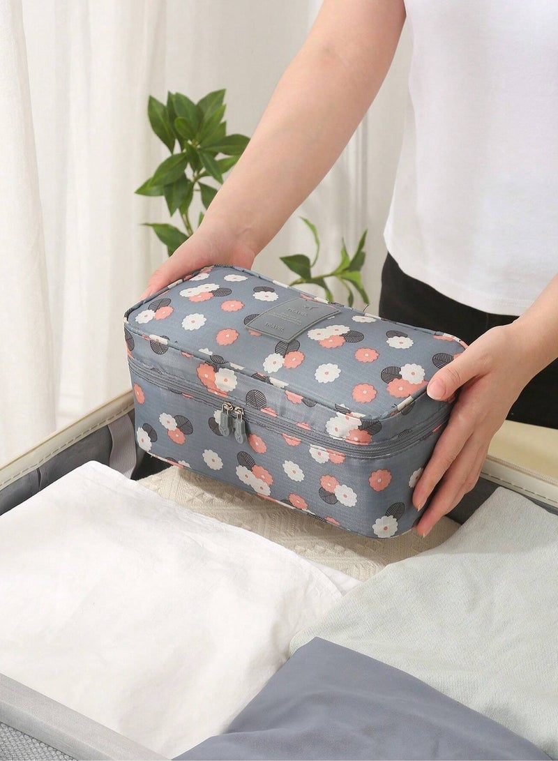 Travel storage and organizer bag with a multi-pocket design that provides extra space for storing personal care items.  - Image 2