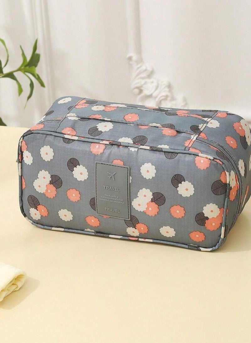 Travel storage and organizer bag with a multi-pocket design that provides extra space for storing personal care items.  - Image 4