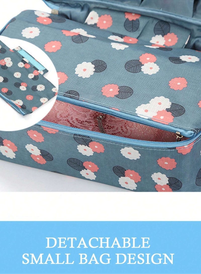 Travel storage and organizer bag with a multi-pocket design that provides extra space for storing personal care items.  - Image 5