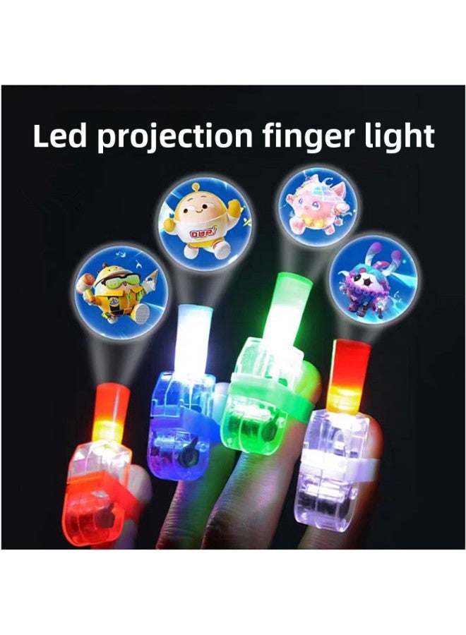 Loquat Children's Projection Finger Lamp Luminous Ring Cartoon Mini Projection Lamp Toy Kindergarten Small Gift Stall Supply-Color:Projection Finger Light (egg Car Series Pattern) - Image 1