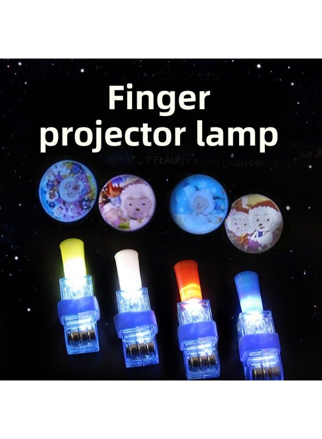 Loquat Children's Projection Finger Lamp Luminous Ring Cartoon Mini Projection Lamp Toy Kindergarten Small Gift Stall Supply-Color:Projection Finger Light (egg Car Series Pattern) - Image 3