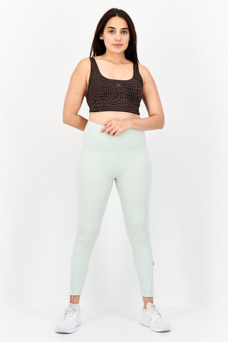 Adidas Women Brand Logo Padded Sports Bra, Brown  - Image 2