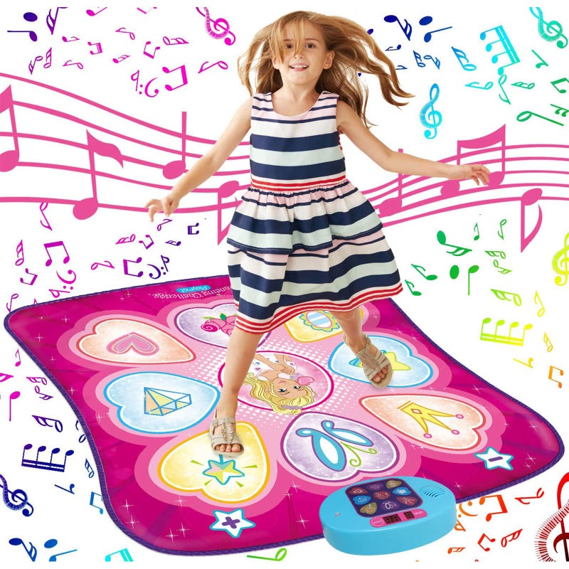 SUNLIN Dance Mat Rhythm Step Play Mat Dance Game Toy Pad with LED Lights Gift for Kids Girls 312 Adjustable Volume Builtin Music 3 Challenge Levels - Image 4