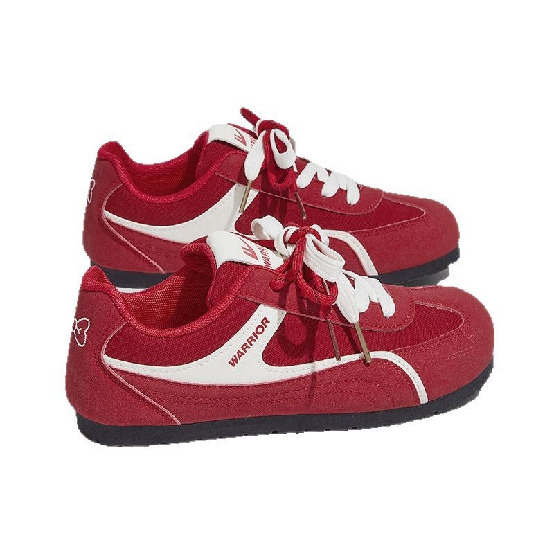Warrior Women's Red Low Top Sneakers 2026 Spring Soft Sole - Image 1