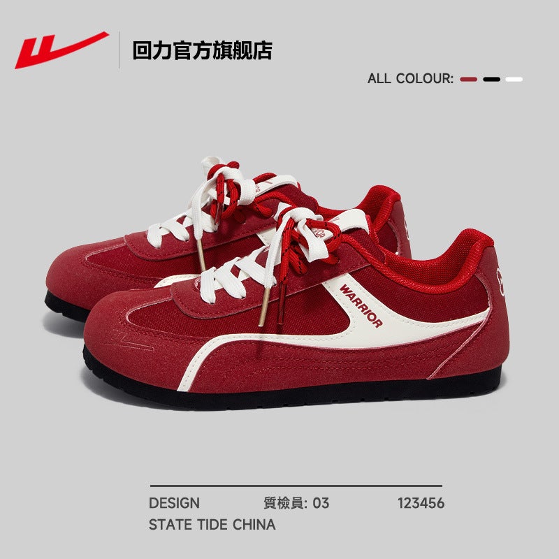 Warrior Women's Red Low Top Sneakers 2026 Spring Soft Sole - Image 4
