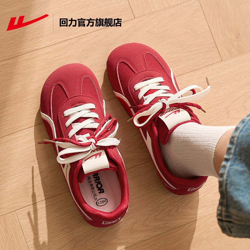Warrior Women's Red Low Top Sneakers 2026 Spring Soft Sole - Image 3