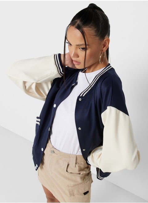 Colorblock Varsity Bomber Jacket