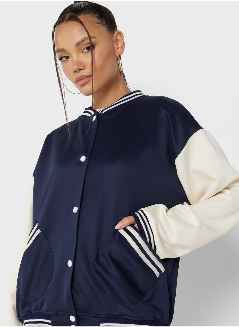 Ginger - Colorblock Varsity Bomber Jacket - Image 1