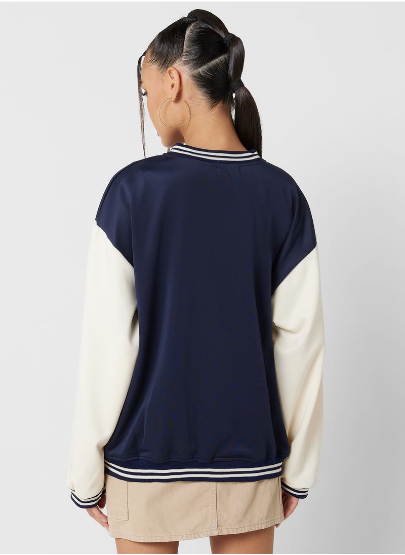 Ginger - Colorblock Varsity Bomber Jacket - Image 1