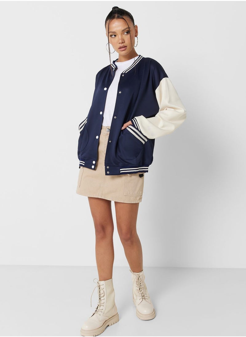 Ginger - Colorblock Varsity Bomber Jacket - Image 1